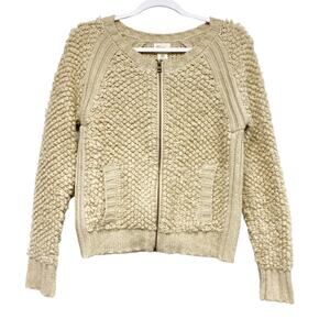 AJ by Andrea Jovine Womens Size M Cream Puff Knit Cardigan Sweater